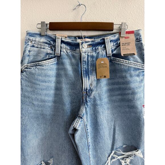NWT Levi's '94 Baggy Wide Leg Distressed Mid Rise Loose Women’s Jeans size 30 - Picture 5 of 12